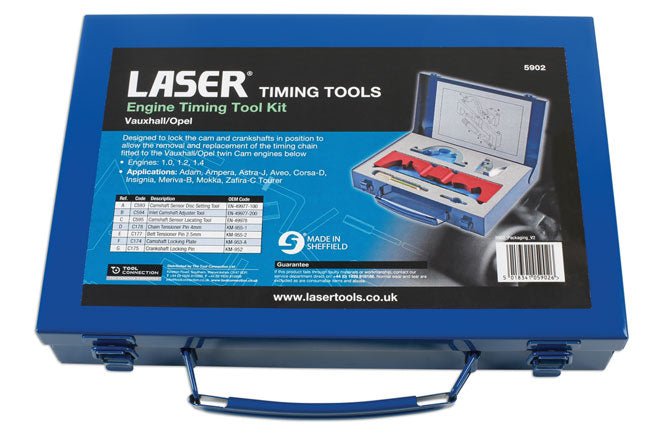 Laser Tools 5902 Engine Timing Tool Set - for Vauxhall/Opel Laser Tools