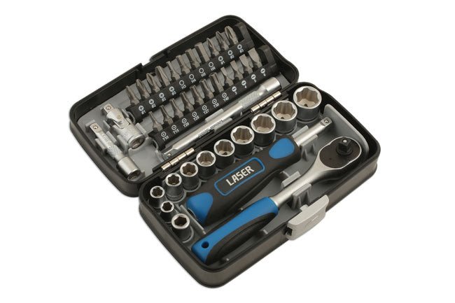 Laser Tools 5960 Socket & Bit Set 1/4"D 38pc Laser Tools