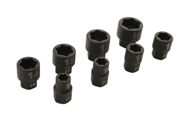 Laser Tools 5966 Damaged Nut/Bolt Remover 3/8"D 8pc Laser Tools