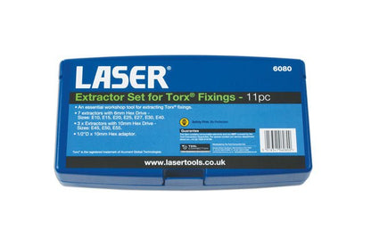 Laser Tools 6080 Extractor Set for TorxÂ® Fixings 11pc Laser Tools