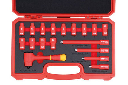 Laser Tools 6145 Insulated Socket Set 1/4"D 18pc Laser Tools