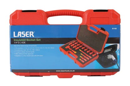 Laser Tools 6145 Insulated Socket Set 1/4"D 18pc Laser Tools
