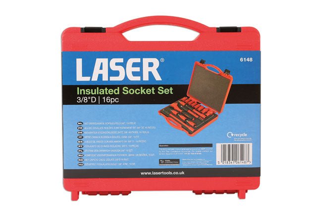 Laser Tools 6148 Insulated Socket Set 3/8"D 16pc Laser Tools
