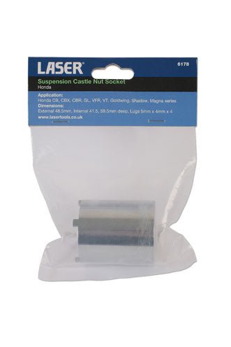 Laser Tools 6178 Steering Stem Nut Socket - Honda Laser Tools