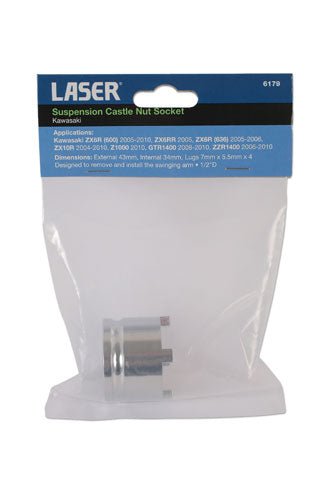Laser Tools 6179 Suspension Castle Nut Socket 43mm - Kawasaki Laser Tools