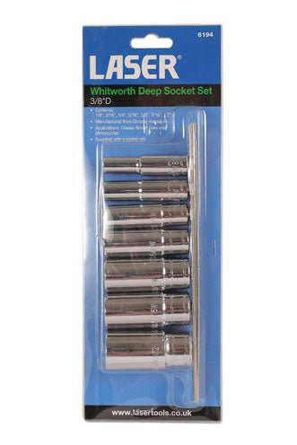 Laser Tools 6194 Whitworth Deep Socket Set 3/8"D 7pc Laser Tools