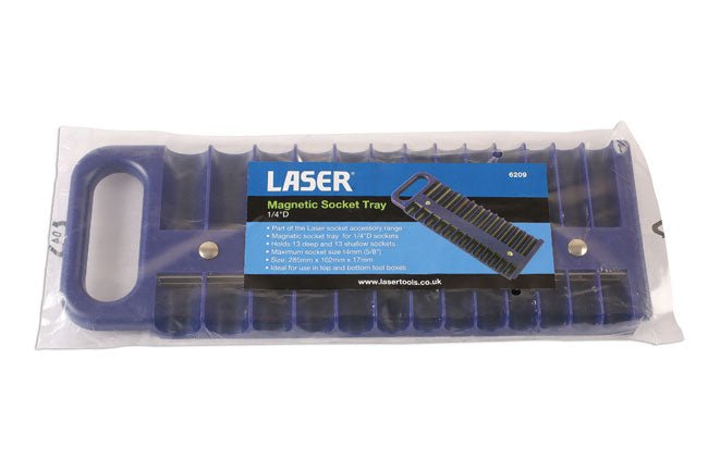 Laser Tools 6209 Magnetic Socket Tray - 1/4"D Laser Tools