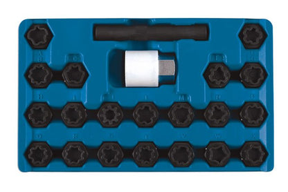 Laser Tools 6232 Locking Wheel Nut Key Set 22pc - for Audi Laser Tools