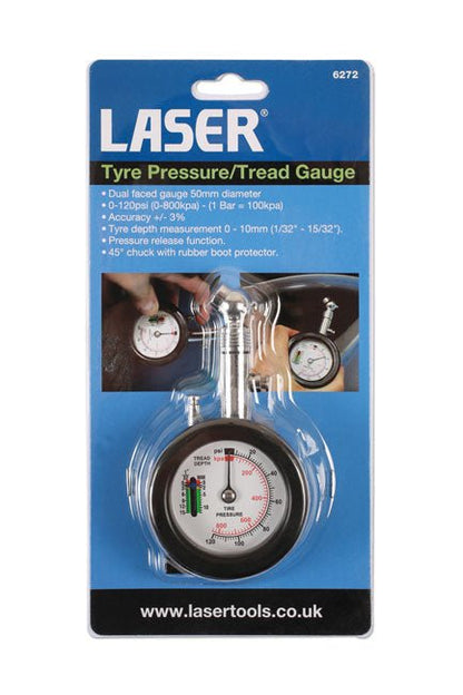 Laser Tools 6272 Tyre Pressure & Depth Gauge Laser Tools