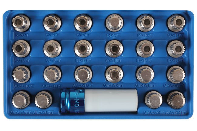 Laser Tools 6275 Locking Wheel Nut Key Set 23pc - for VAG Laser Tools