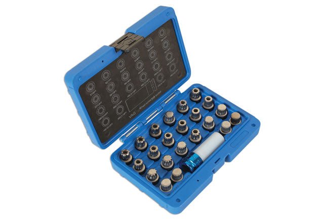 Laser Tools 6275 Locking Wheel Nut Key Set 23pc - for VAG Laser Tools