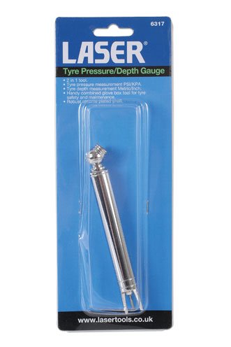 Laser Tools 6317 Tyre Pressure & Depth Gauge Laser Tools
