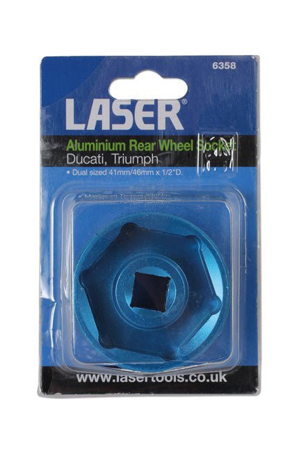 Laser Tools 6358 Aluminium Rear Wheel Socket 1/2"D 41mm, 46mm Laser Tools