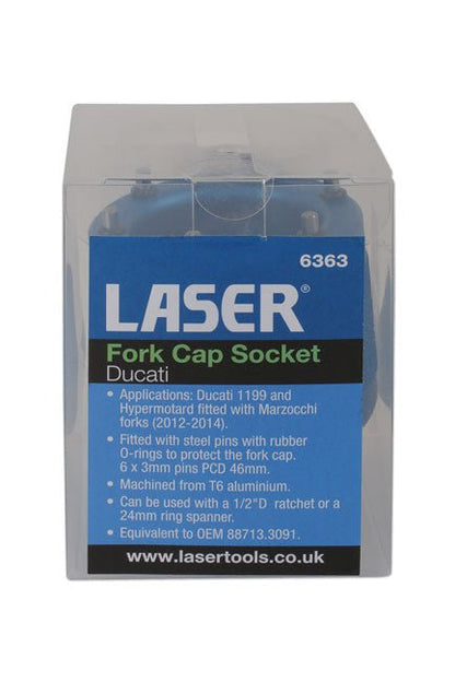 Laser Tools 6363 Fork Top Cap Socket - Ducati Laser Tools