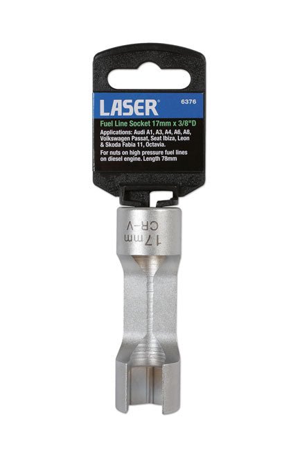 Laser Tools 6376 Fuel Line Socket 3/8"D 17mm Laser Tools