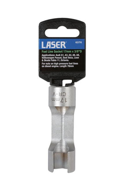 Laser Tools 6376 Fuel Line Socket 3/8"D 17mm Laser Tools