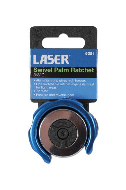 Laser Tools 6381 Swivel Palm Ratchet 3/8"D Laser Tools