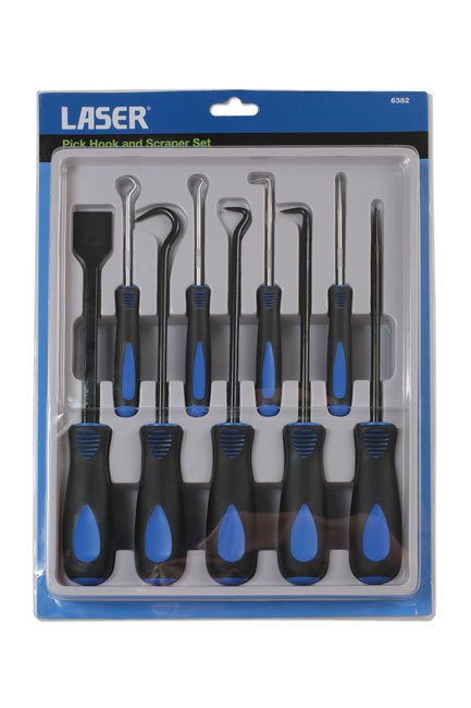 Laser Tools 6382 Pick Hook and Scraper Set 9pc Laser Tools
