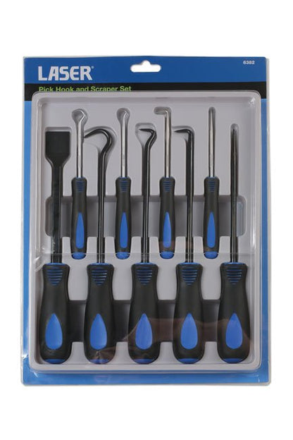 Laser Tools 6382 Pick Hook and Scraper Set 9pc Laser Tools
