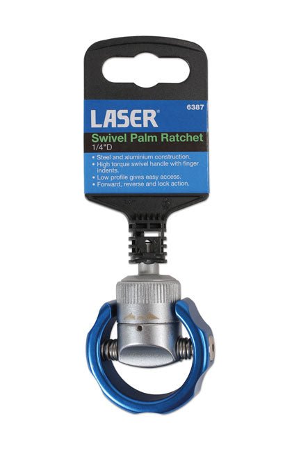 Laser Tools 6387 Swivel Palm Ratchet 1/4"D Laser Tools