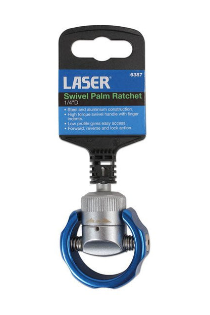 Laser Tools 6387 Swivel Palm Ratchet 1/4"D Laser Tools