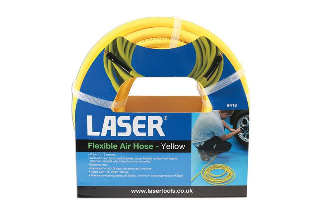 Laser Tools 6418 Flexible Air Hose - Yellow Laser Tools