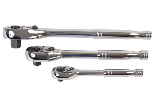 Laser Tools 6421 Standard Ratchet Set 1/4"D, 3/8"D, 1/2"D 3pc Laser Tools