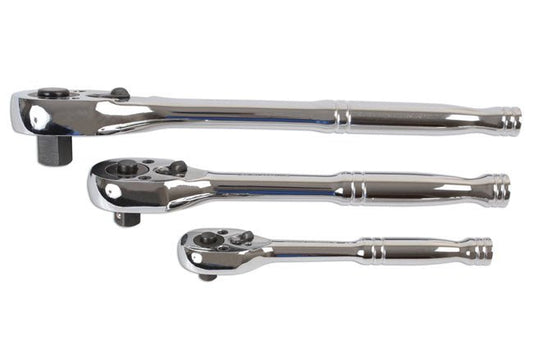 Laser Tools 6421 Standard Ratchet Set 1/4"D, 3/8"D, 1/2"D 3pc Laser Tools