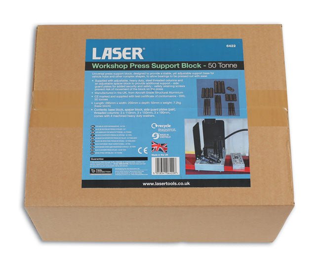 Laser Tools 6422 Workshop Press Support Block - 50 Tonne Laser Tools