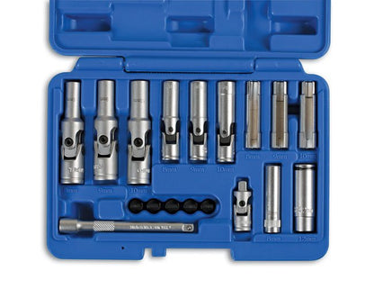 Laser Tools 6424 Specialist Thin Wall Glow Plug Socket Set 1/4"D, 3/8"D 18pc Laser Tools