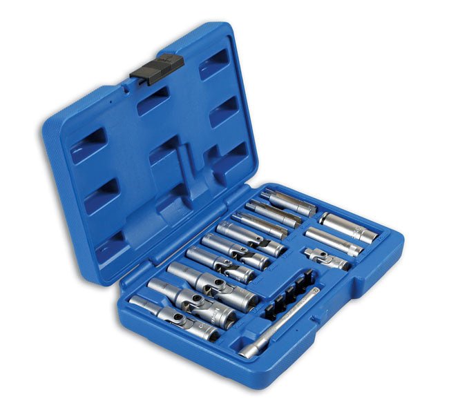 Laser Tools 6424 Specialist Thin Wall Glow Plug Socket Set 1/4"D, 3/8"D 18pc Laser Tools
