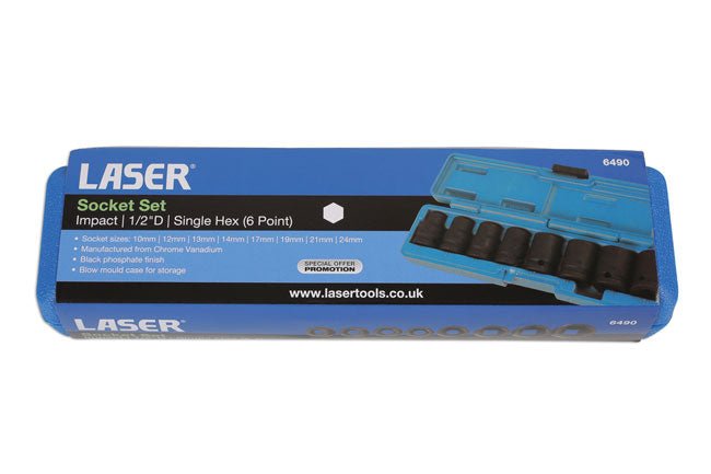 Laser Tools 6490 Impact Socket Set 1/2"D 8pc Laser Tools