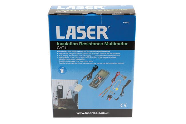 Laser Tools 6550 Insulation Resistance Multimeter CAT III Laser Tools