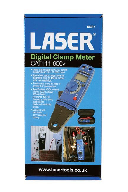Laser Tools 6551 Mini AC/DC Digital Clamp Meter CAT III 80A Laser Tools