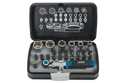 Laser Tools 6555 Socket and Bit Set 1/4"D 26pc Laser Tools