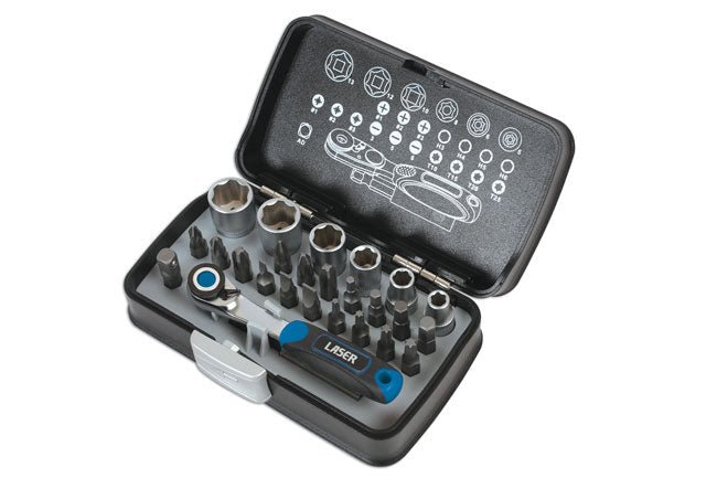 Laser Tools 6555 Socket and Bit Set 1/4"D 26pc Laser Tools