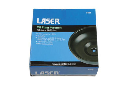 Laser Tools 6608 Oil Filter Wrench 135mm x 18 Flutes Laser Tools