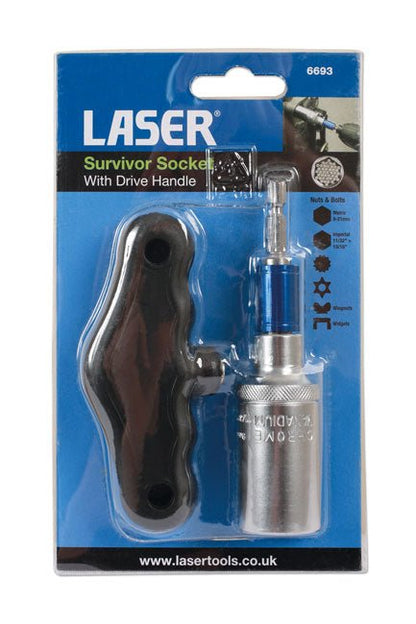 Laser Tools 6693 Survivor Socket with Handle 1/2"D Laser Tools