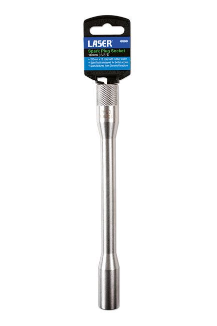 Laser Tools 6698 Long Spark Plug Socket 3/8"D 16mm Laser Tools