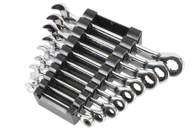 Laser Tools 6699 AF Ratchet Ring Combination Spanner Set 9pc Laser Tools