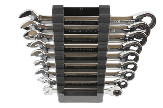 Laser Tools 6699 AF Ratchet Ring Combination Spanner Set 9pc Laser Tools