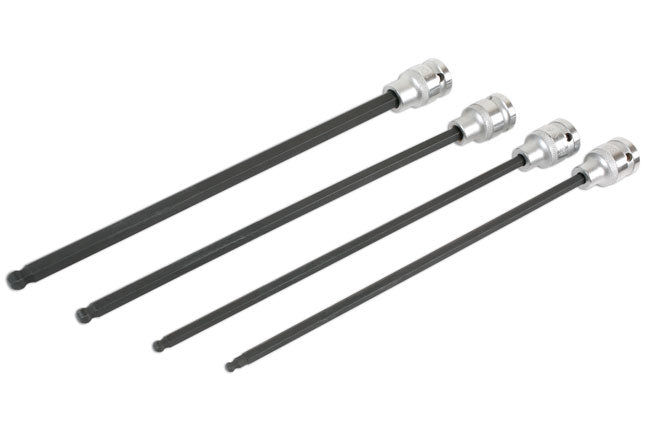 Laser Tools 6711 Extra Long Ball End Hex Socket Bit Set 1/2"D 4pc Laser Tools