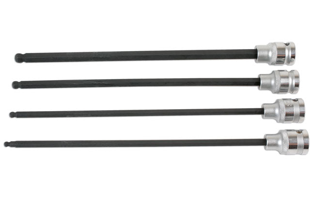 Laser Tools 6711 Extra Long Ball End Hex Socket Bit Set 1/2"D 4pc Laser Tools