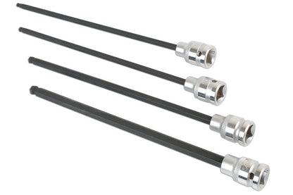 Laser Tools 6711 Extra Long Ball End Hex Socket Bit Set 1/2"D 4pc Laser Tools