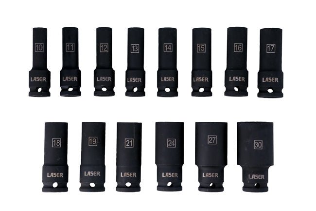 Laser Tools 6712 Deep Impact Socket Set 1/2"D 14pc Laser Tools