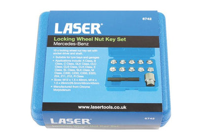 Laser Tools 6742 Locking Wheel Nut Key Set 12pc - for Mercedes-Benz Laser Tools