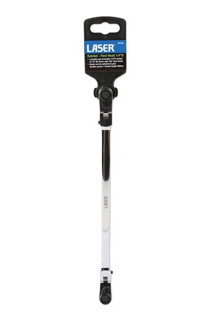 Laser Tools 6744 Flexi-Head Ratchet & Bit Driver 1/4"D Laser Tools