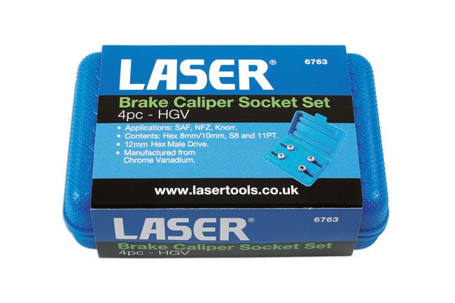 Laser Tools 6763 Brake Caliper Socket Set 4pc Laser Tools
