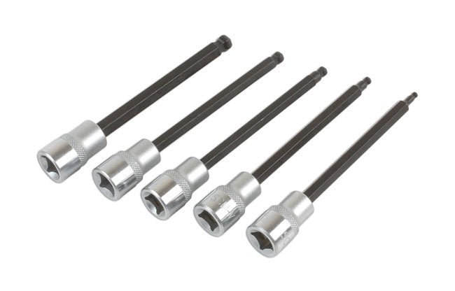 Laser Tools 6765 Long Ball End Hex Socket Bit Set 3/8"D 5pc Laser Tools