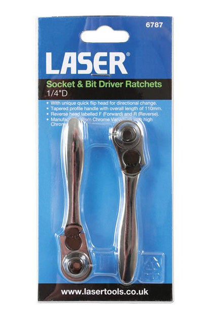 Laser Tools 6787 Socket & Bit Driver Ratchet Set 1/4"D 2pc Laser Tools